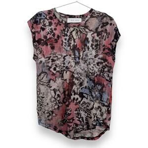 IRO. Jeans Taja Cap Sleeve 100% Linen Scoop Neck Blouse Art to Wear Women's S